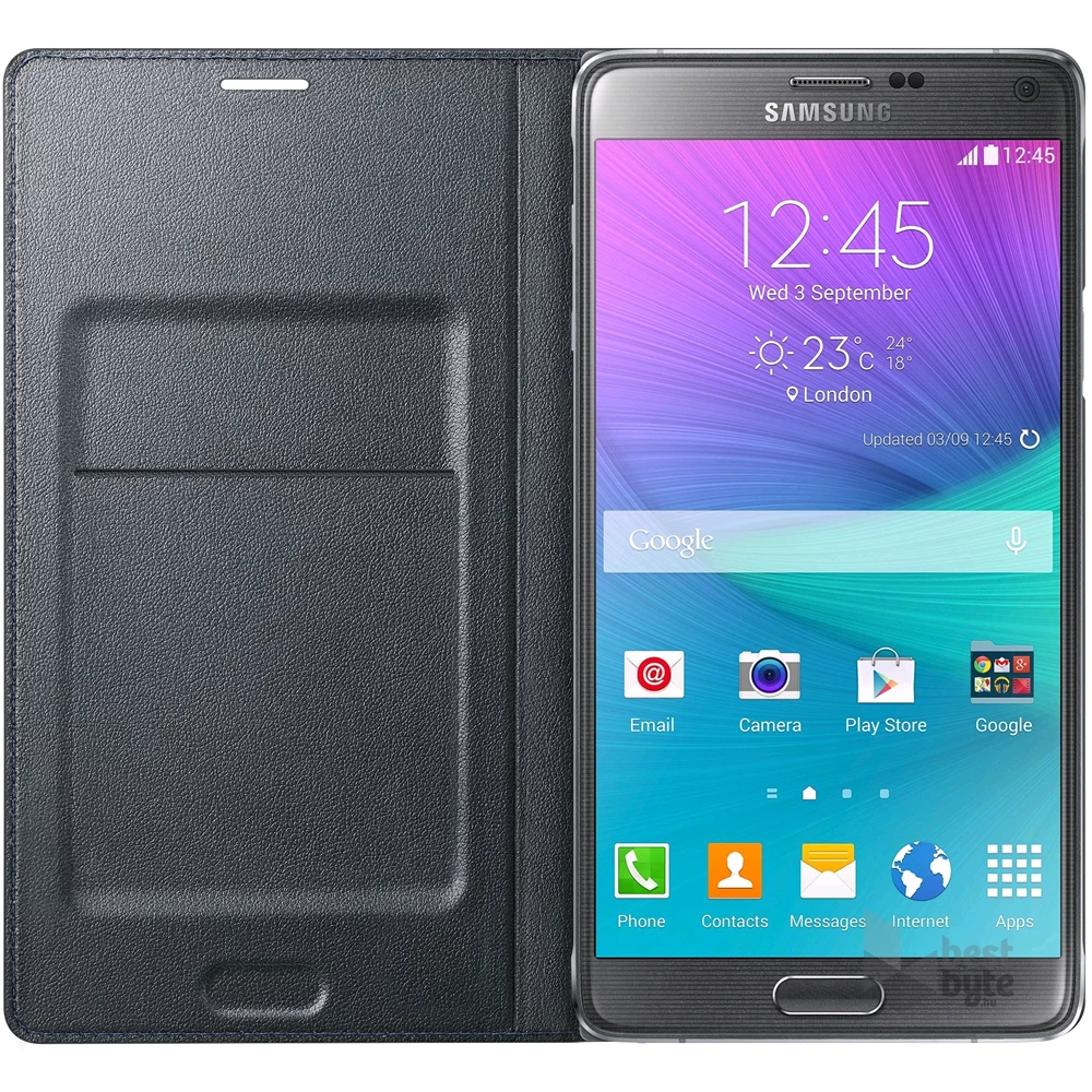 Samsung EF-NN910BCEG Galaxy Note 4 fekete flip LED tok