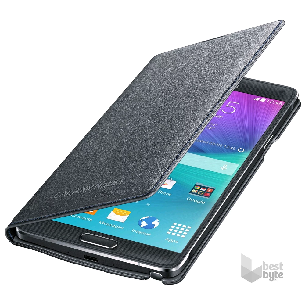 Samsung EF-NN910BCEG Galaxy Note 4 fekete flip LED tok