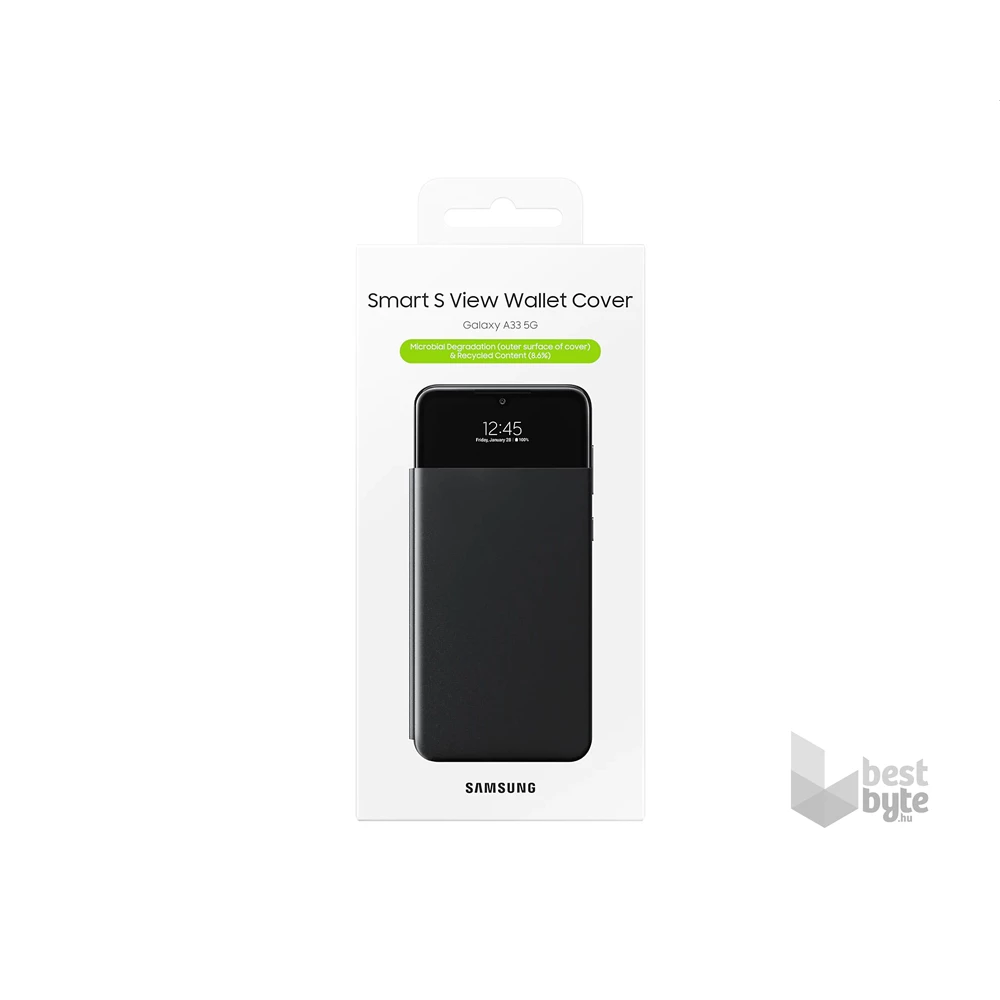 Samsung EF-EA336PBEGEE Galaxy A33 5G (SM-A336) fekete oldalra nyíló tok