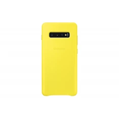 Samsung EF-VG975LYEG Galaxy S10+ sárga bőr hátlap