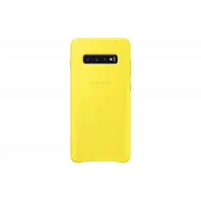Samsung EF-VG975LYEG Galaxy S10+ sárga bőr hátlap