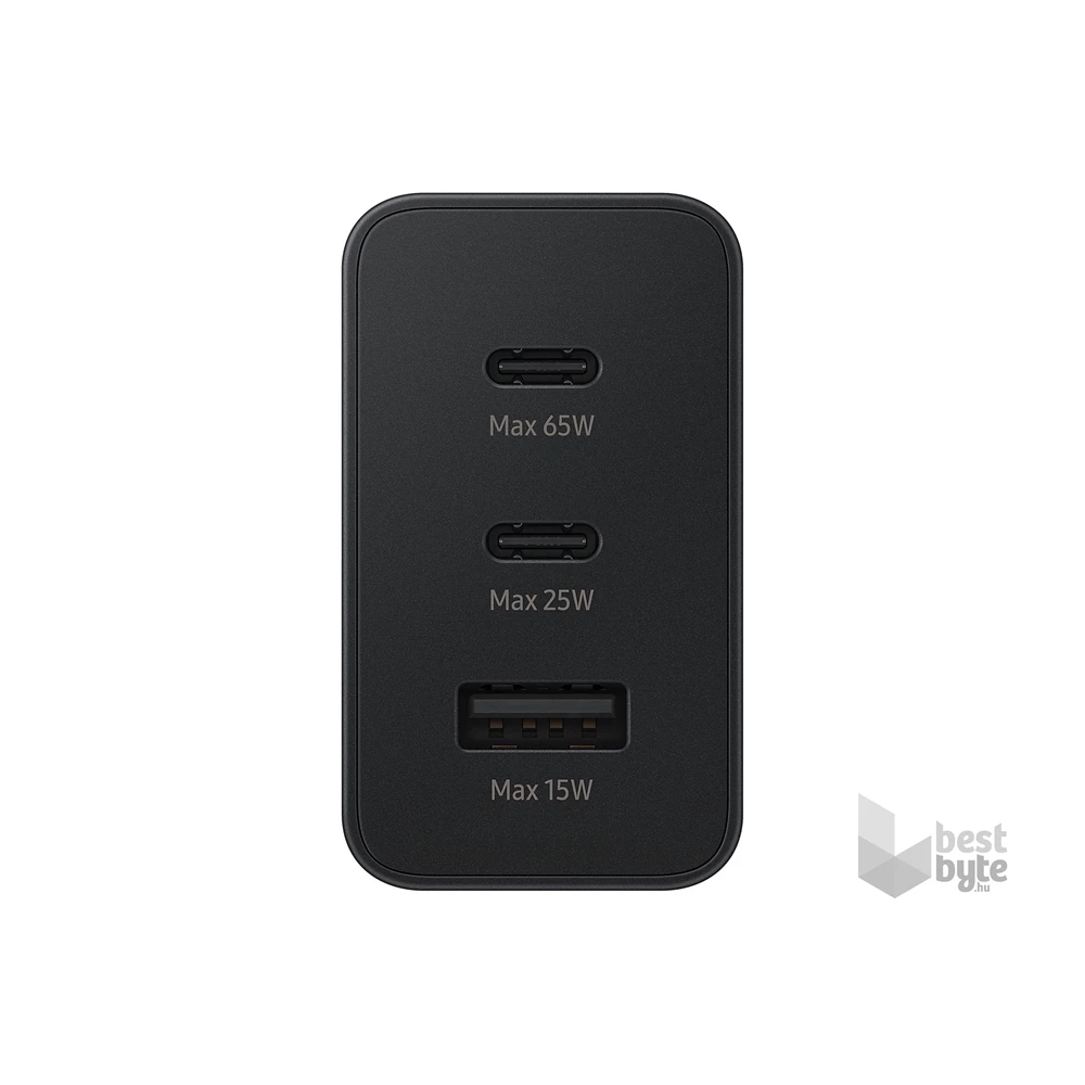 Samsung EP-T6530NBEGEU 65W PD 2xUSB C/USB A fekete hálózati gyorstöltő adapter