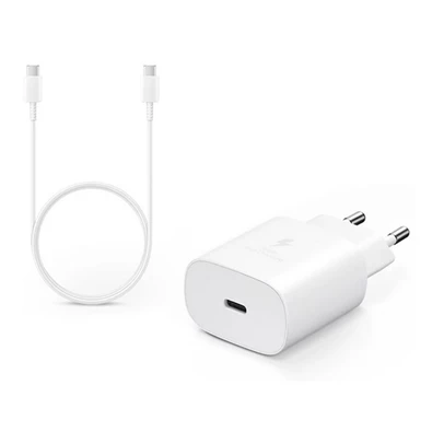 Samsung EP-TA800EWE + EP-DG980BWE 25W Type-C fehér hálózati töltő + Type-C kábel