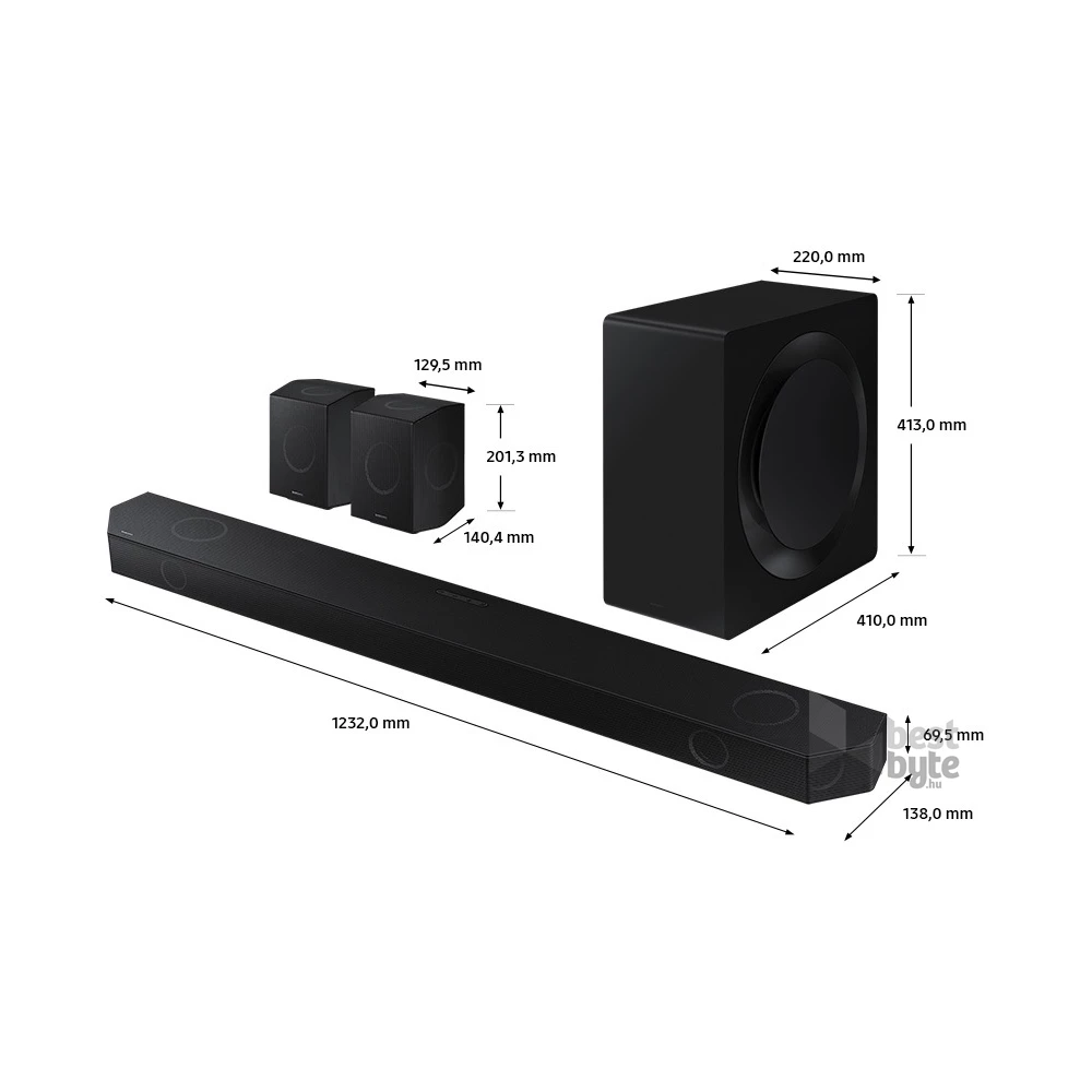 Samsung HW-Q990D/EN 11.1.4 csatornás hangprojektor vezeték nélküli mélynyomóval és hátsó hangszórókkal