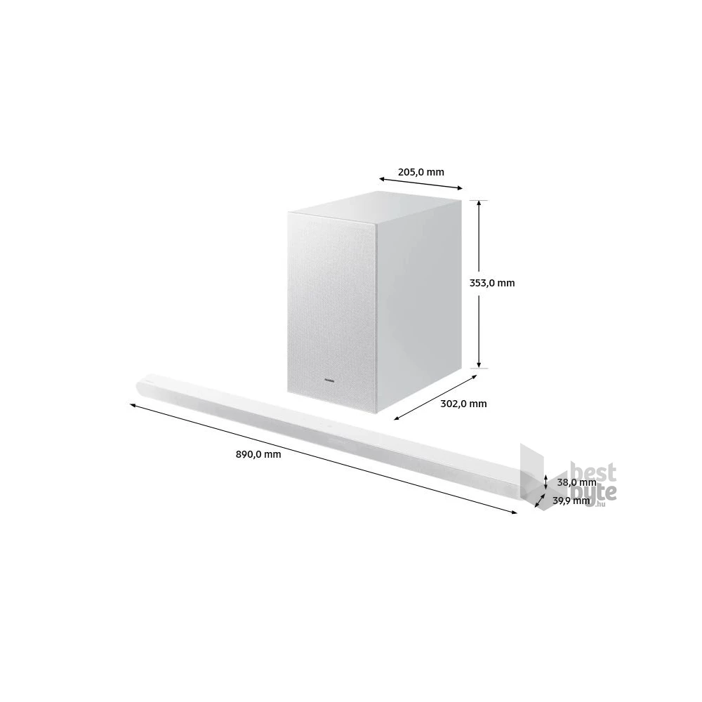 Samsung HW-S701D/EN 3.1 csatornás fehér hangprojektor vezeték nélküli mélynyomóval