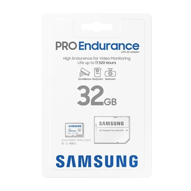 Samsung MicroSD kártya - 32GB MB-MJ32KA/EU (PRO Endurance, Class10, R100/W30, adapter, 32GB)