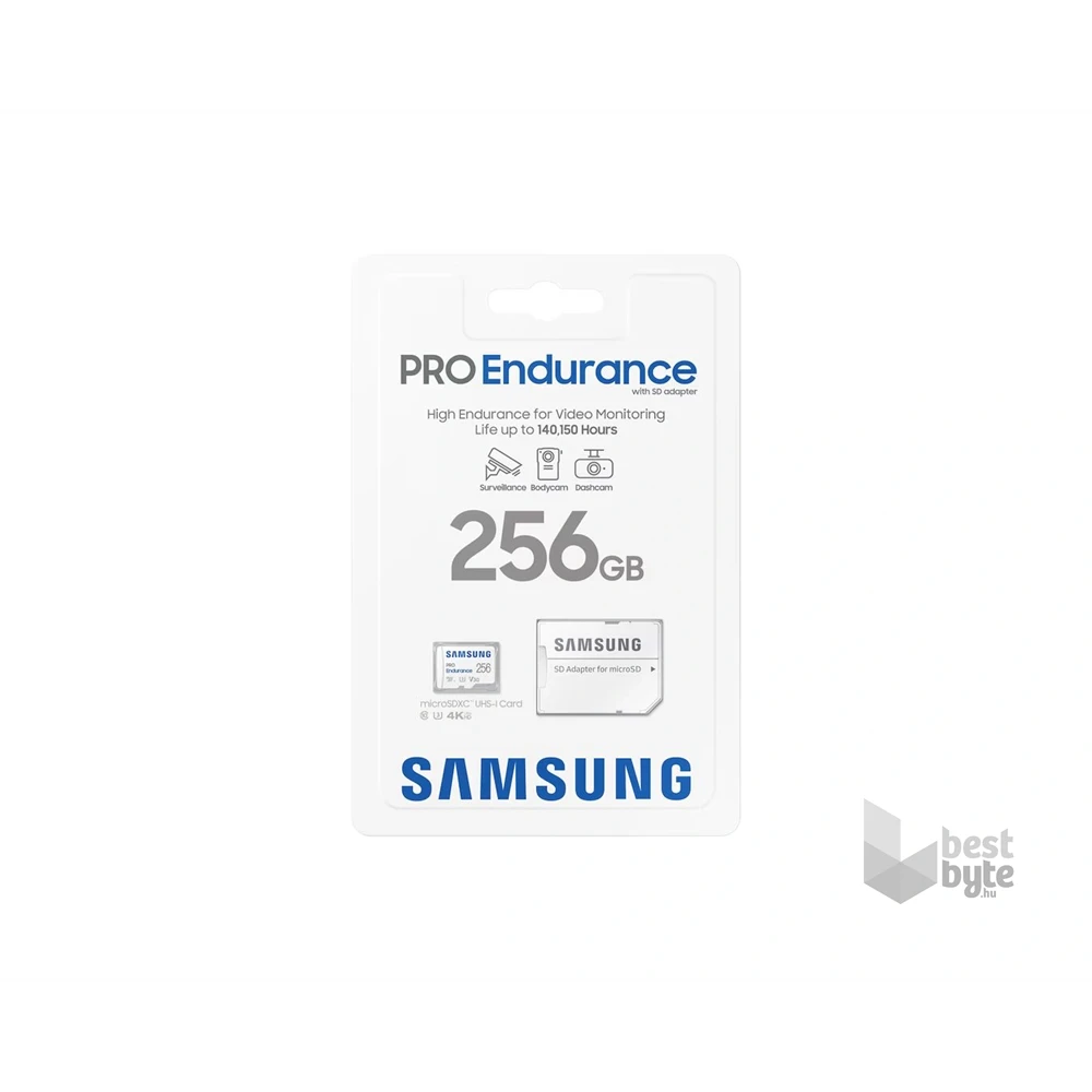 Samsung MicroSD kártya - 256GB MB-MJ256KA/EU (PRO Endurance, Class10, R100/W40, adapter, 256GB)