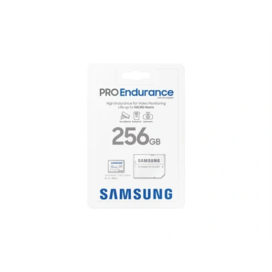 Samsung MicroSD kártya - 256GB MB-MJ256KA/EU (PRO Endurance, Class10, R100/W40, adapter, 256GB)