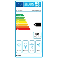 Samsung NK24C5070US/ÚR inox, szabadonálló, hagyományos, méret:60 cm, zajszint:75 dB, páraelszívó