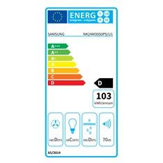 Samsung NK24M3050PS/U1 inox, szabadonálló, kürtős, méret:59,8 cm, zajszint:70 dB, páraelszívó