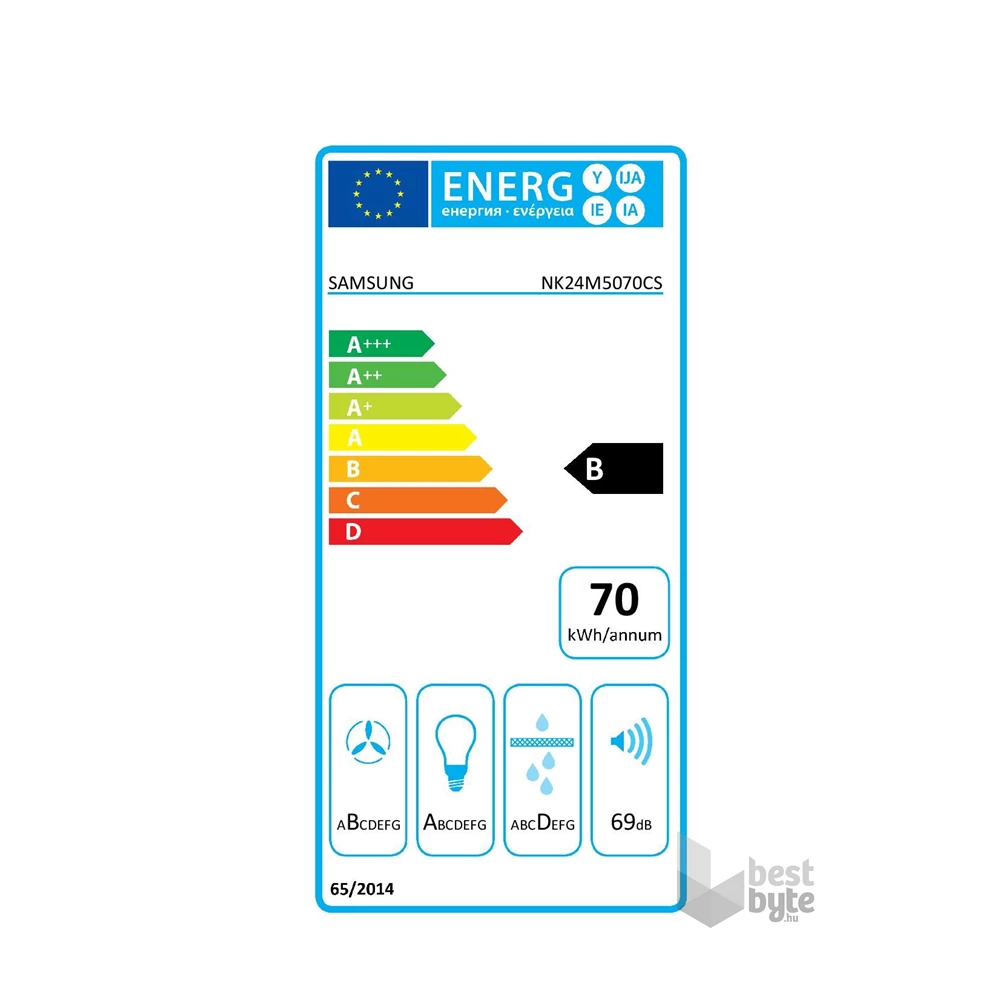 Samsung NK24M5070CS/ÚR ezüst, beépíthető, kürtős, méret:60 cm, zajszint:69 dB, páraelszívó