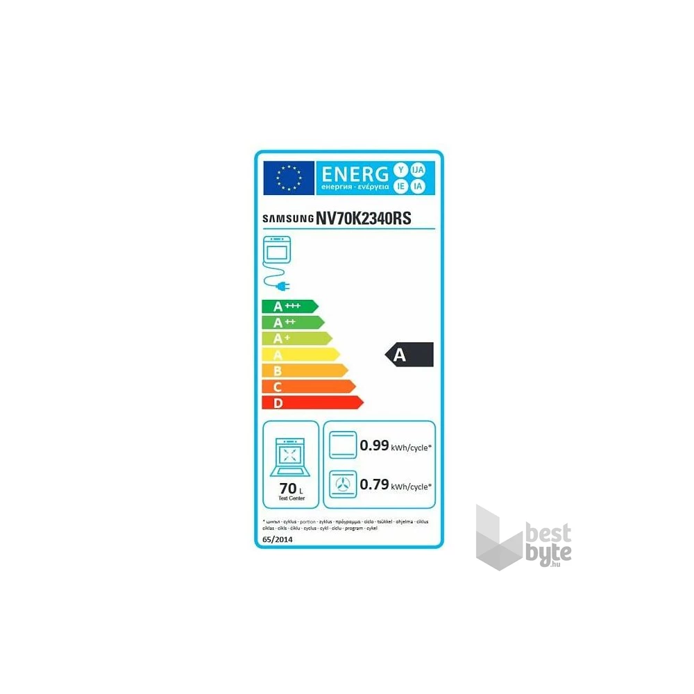 Samsung NV70K2340RS/EO inox, beépíthető, sütőtér: 70L, grill, légkeverés, katalitikus, sütő