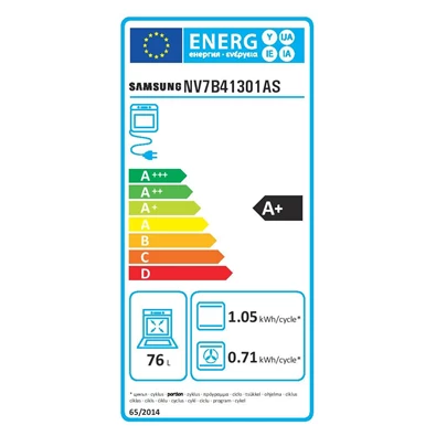 Samsung NV7B41301AS/U3 inox, beépíthető, sütőtér: 76L, grill, légkeverés, pirolitikus, sütő