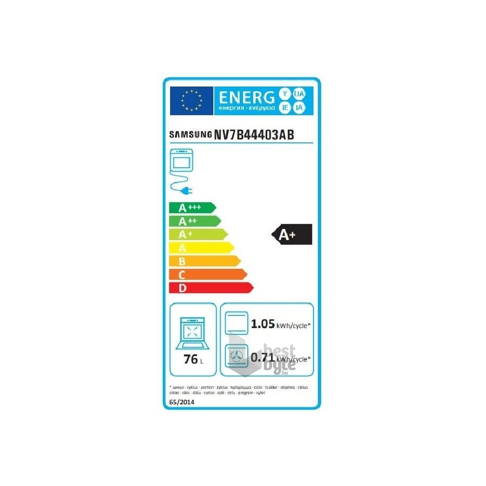 Samsung NV7B4455UAB/U3 fekete, beépíthető, sütőtér: 76L, pirolitikus, sütő