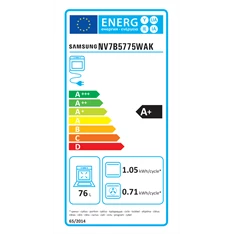 Samsung NV7B5775WAK/U3 fekete, beépíthető, sütőtér: 76L, grill, légkeverés, sütő