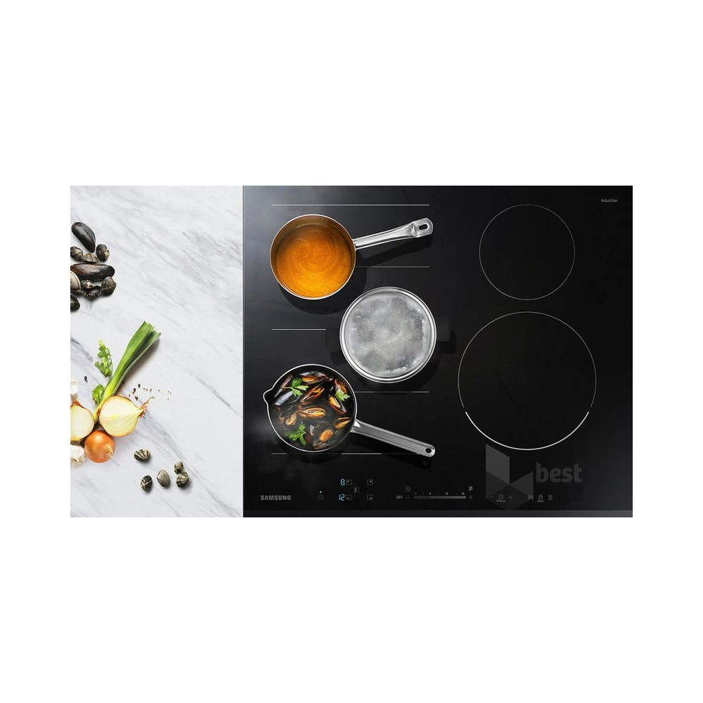 Samsung NZ64N9777BK/E2 fekete, beépíthető, indukciós, főzőzóna: 3, beépíthető méret: 56cm, főzőlap
