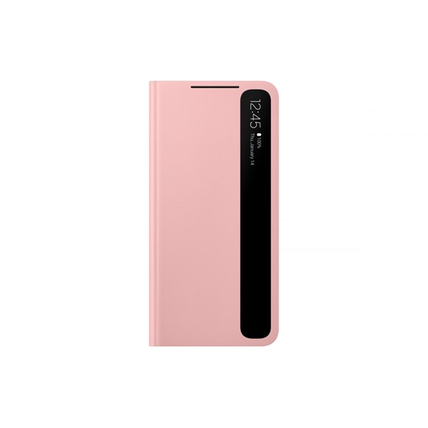 Samsung OSAM-EF-ZG991CPEG Galaxy S21 clear view pink oldalra nyíló tok