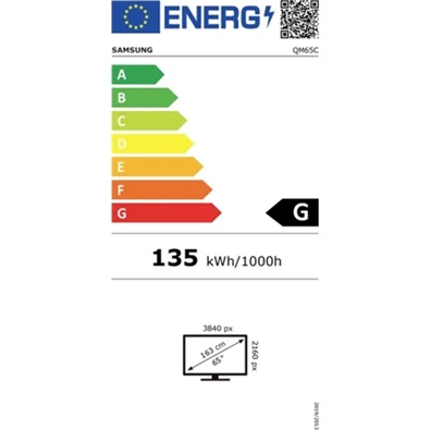 Samsung QMC Cystal 24/7 Signage 65" VA LED smart LFD monitor fekete