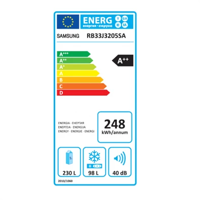 Samsung RB33J3205SA/EF alulfagyasztós hűtőszekrény