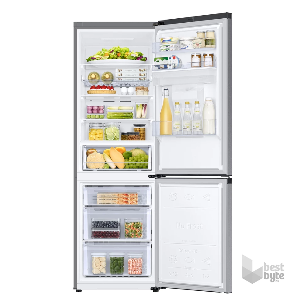 Samsung RB34C632DSA/EF inox, alulfagyasztós, Hűtő:227L, Fagyasztó:114L, hűtőszekrény (Újszerű)
