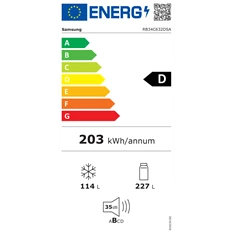 Samsung RB34C632DSA/EF inox, alulfagyasztós, Hűtő:227L, Fagyasztó:114L, hűtőszekrény (Újszerű)