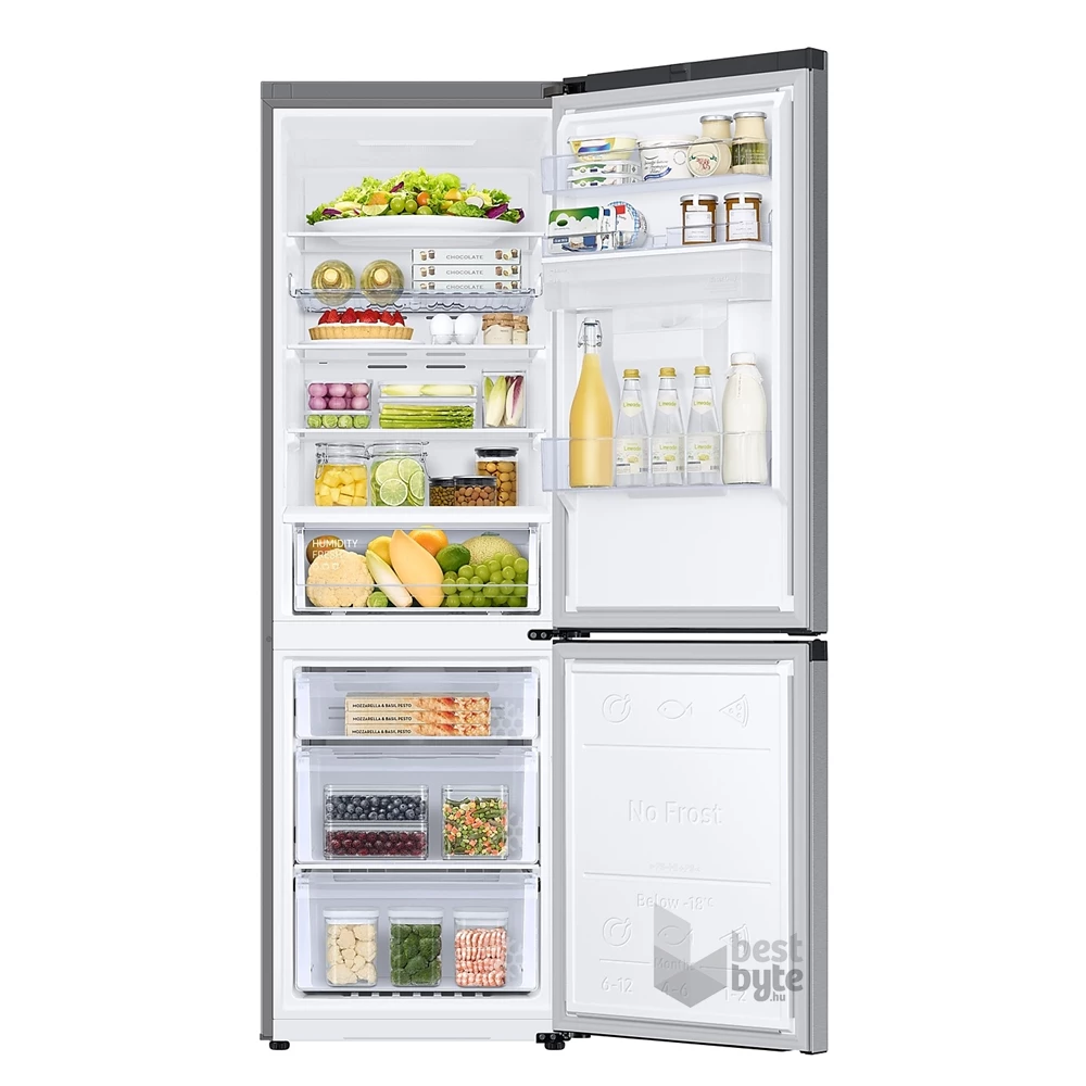 Samsung RB34C632DSA/EF inox, alulfagyasztós, Hűtő:227L, Fagyasztó:114L, hűtőszekrény (Újszerű)
