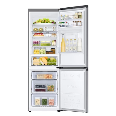 Samsung RB34C632DSA/EF inox, alulfagyasztós, Hűtő:227L, Fagyasztó:114L, hűtőszekrény (Újszerű)