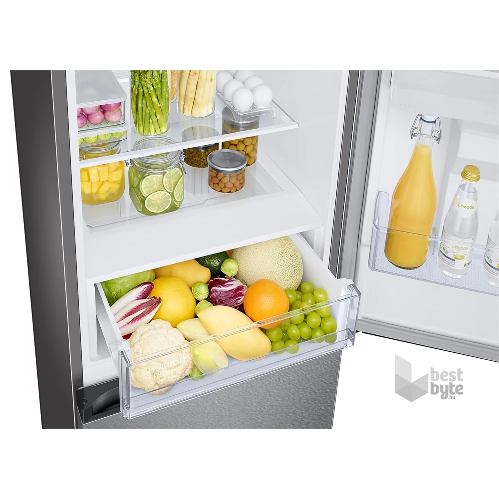 Samsung RB34C632DSA/EF inox, alulfagyasztós, Hűtő:227L, Fagyasztó:114L, hűtőszekrény (Újszerű)