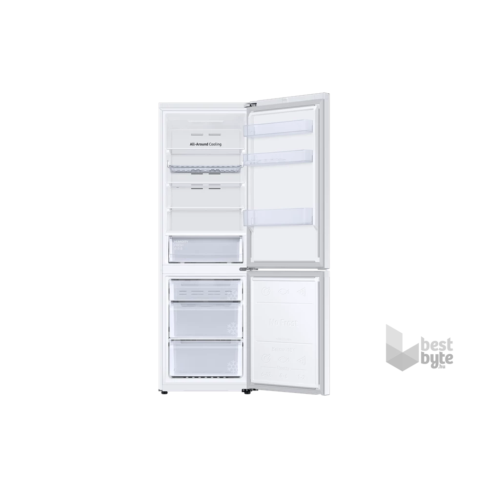 Samsung RB34C672DWW/EF fehér, alulfagyasztós, Hűtő:230L, Fagyasztó:114L, hűtőszekrény