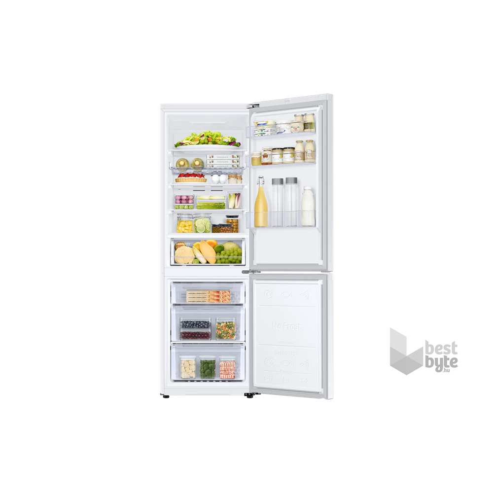 Samsung RB34C672DWW/EF fehér, alulfagyasztós, Hűtő:230L, Fagyasztó:114L, hűtőszekrény