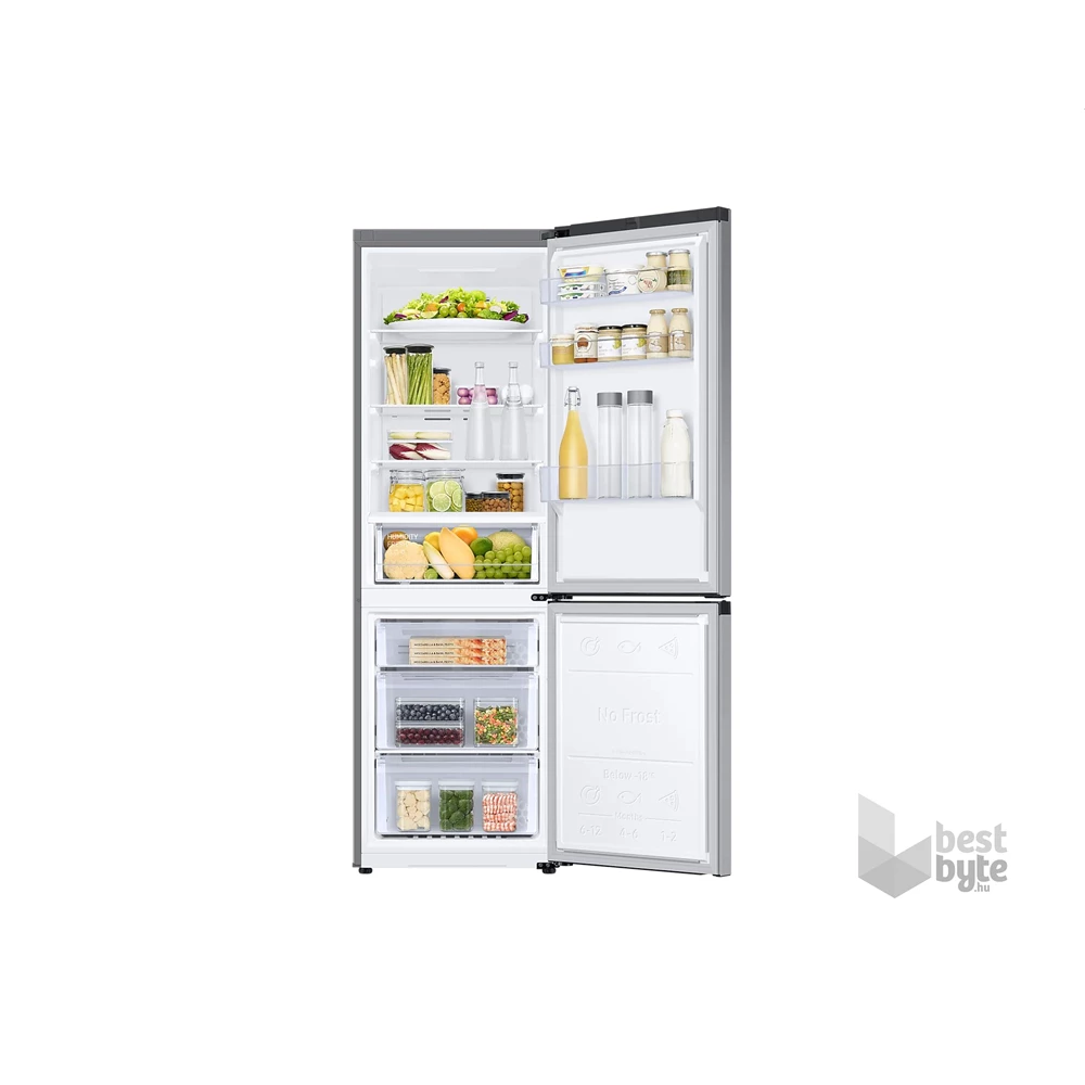 Samsung RB34T600CSA/EF fémszürke, alulfagyasztós, Hűtő:230L, Fagyasztó:114L, hűtőszekrény