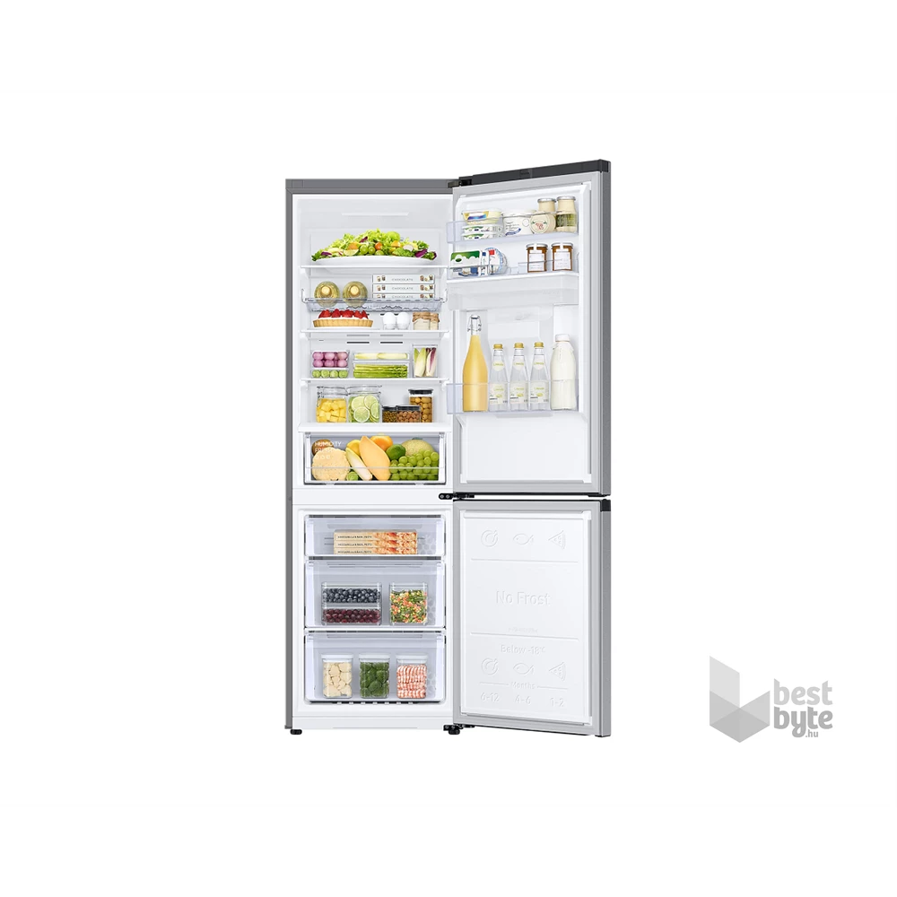 Samsung RB34T632DSA/EF ezüst, alulfagyasztós, Hűtő:227L, Fagyasztó:114L, No frost hűtőszekrény