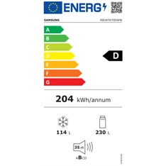 Samsung RB34T670DWW/EF alulfagyasztós hűtőszekrény