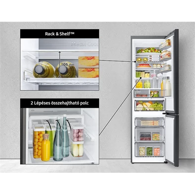 Samsung RB38A6B1DCE/EF krém, alulfagyasztós, Hűtő:276L, Fagyasztó:114L, No frost hűtőszekrény