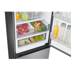 Samsung RB38A7B6AS9/EF inox, alulfagyasztós, Hűtő:273L, Fagyasztó:114L, Twin Cooling Plus hűtőszekrény