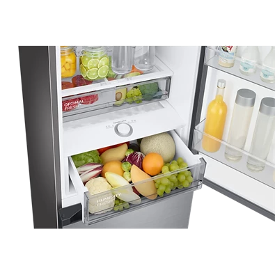 Samsung RB38A7B6AS9/EF inox, alulfagyasztós, Hűtő:273L, Fagyasztó:114L, Twin Cooling Plus hűtőszekrény