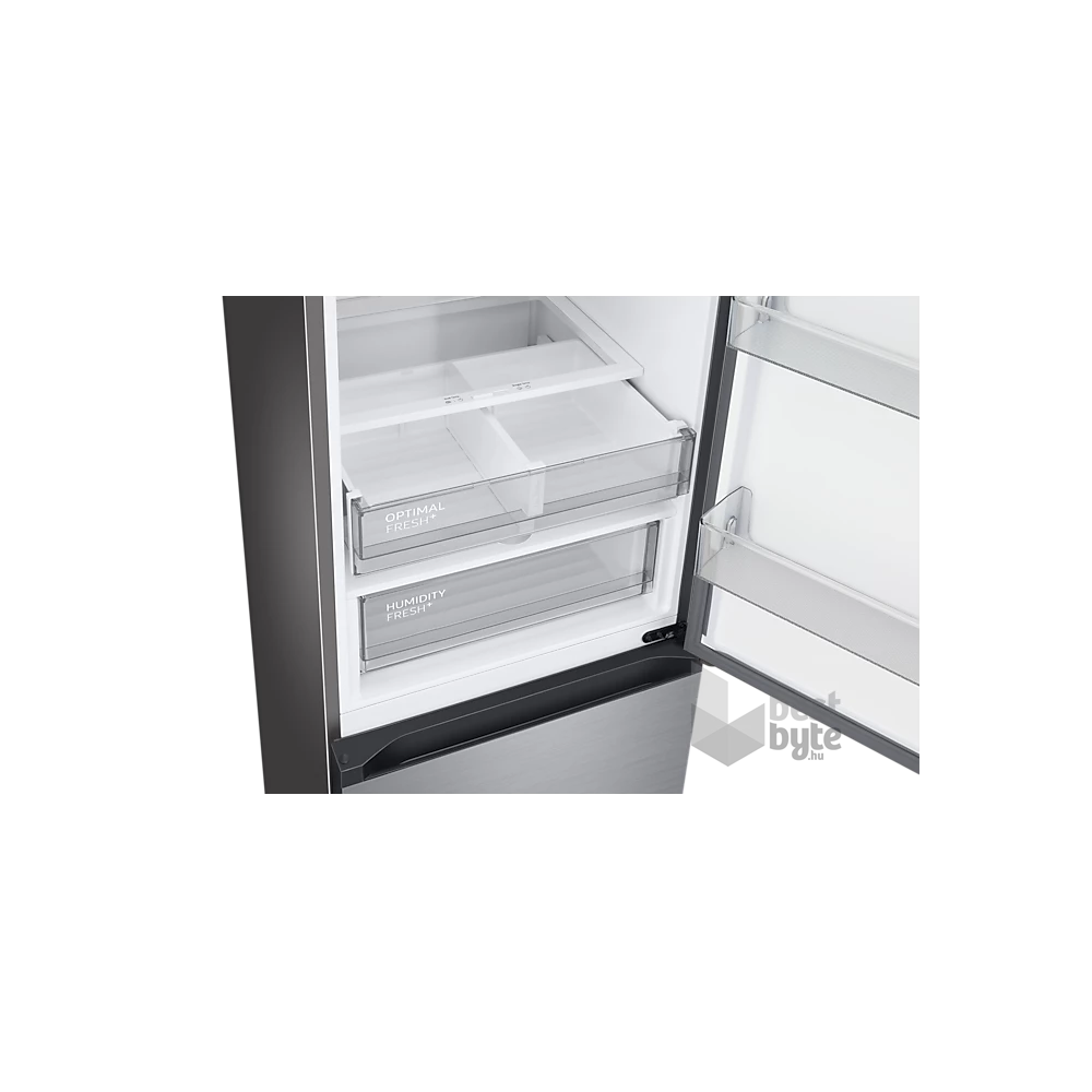 Samsung RB38A7B6AS9/EF inox, alulfagyasztós, Hűtő:273L, Fagyasztó:114L, Twin Cooling Plus hűtőszekrény