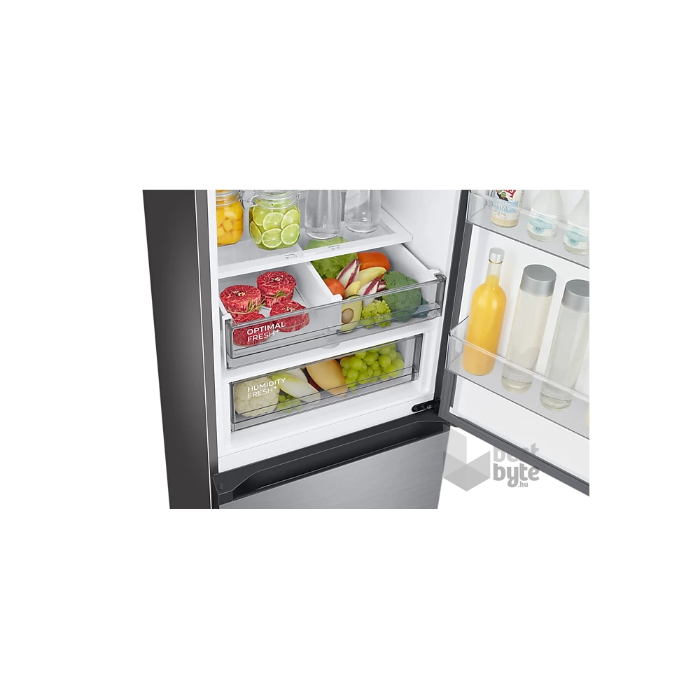 Samsung RB38A7B6AS9/EF inox, alulfagyasztós, Hűtő:273L, Fagyasztó:114L, Twin Cooling Plus hűtőszekrény