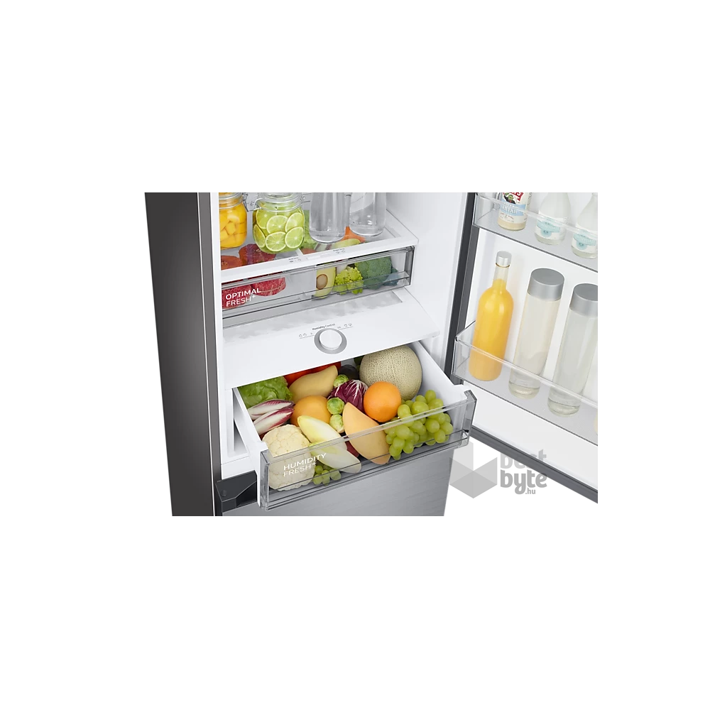 Samsung RB38A7B6AS9/EF inox, alulfagyasztós, Hűtő:273L, Fagyasztó:114L, Twin Cooling Plus hűtőszekrény