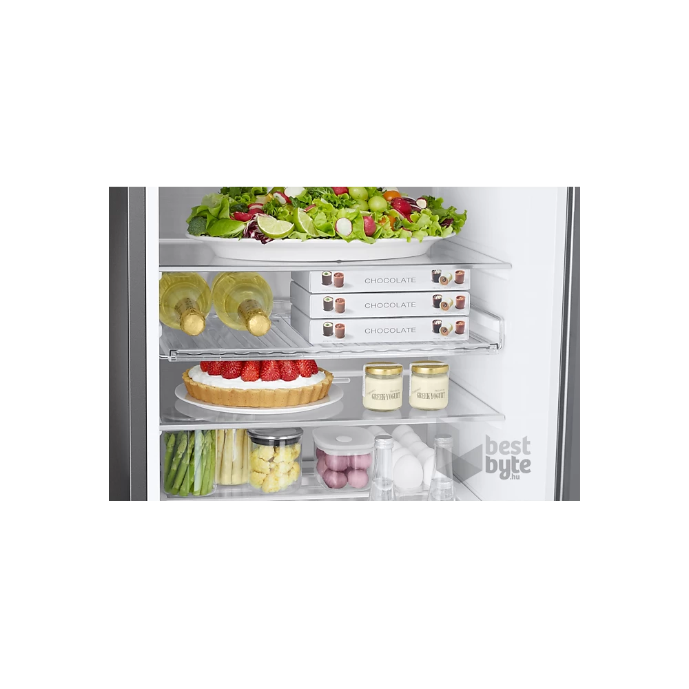 Samsung RB38A7B6AS9/EF inox, alulfagyasztós, Hűtő:273L, Fagyasztó:114L, Twin Cooling Plus hűtőszekrény