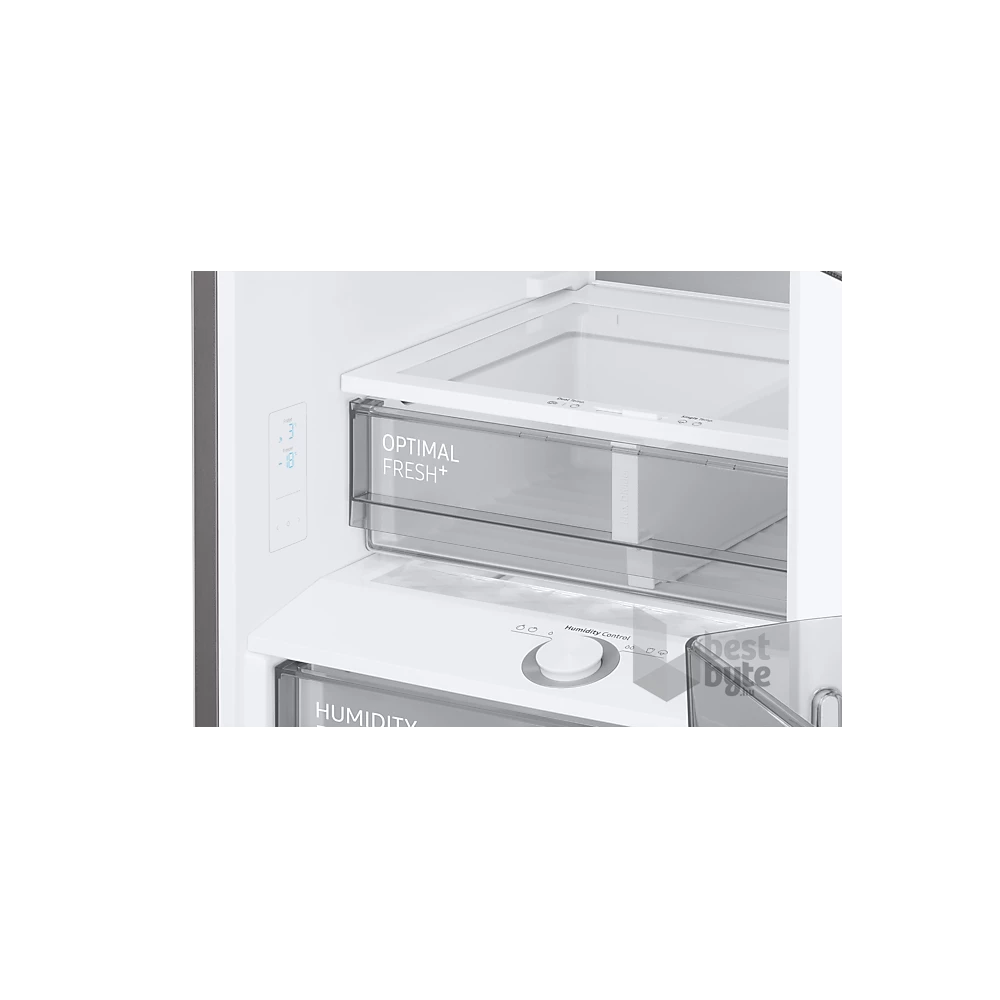 Samsung RB38A7B6AS9/EF inox, alulfagyasztós, Hűtő:273L, Fagyasztó:114L, Twin Cooling Plus hűtőszekrény
