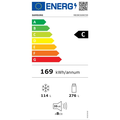 Samsung RB38C600CS9/EF inox alulfagyasztós hűtőszekrény