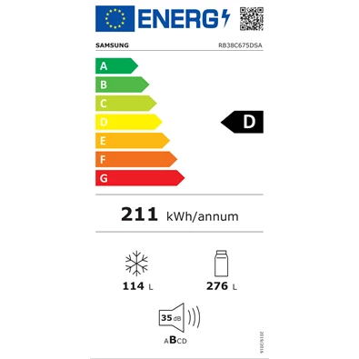 Samsung RB38C675DSA/EF alulfagyasztós hűtőszekrény