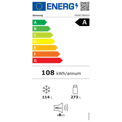 Samsung RB38C7B6AS9/EF inox alulfagyasztós hűtőszekrény