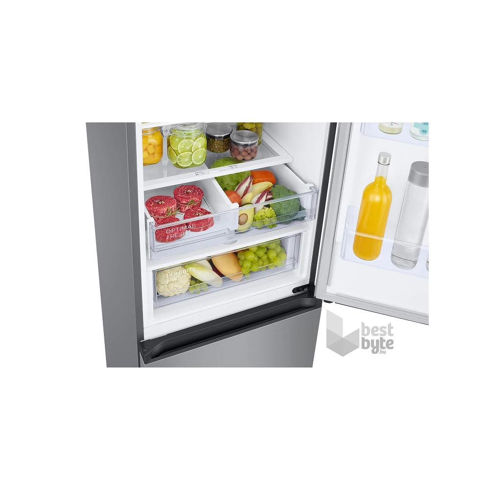 Samsung RB38T603DSA/EF ezüst, alulfagyasztós, Hűtő:276L, Fagyasztó:114L, No frost hűtőszekrény