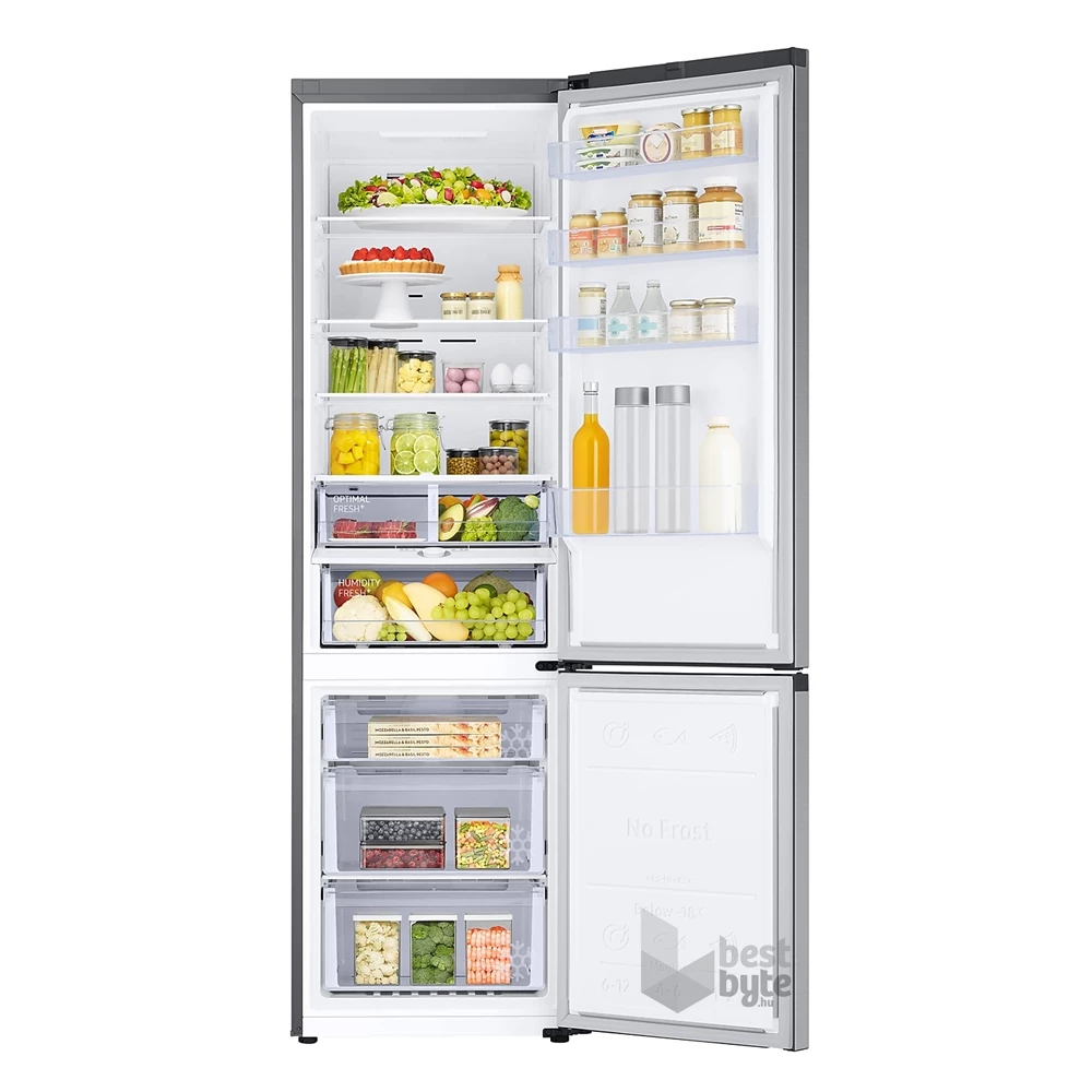 Samsung RB38T603DSA/EF ezüst, alulfagyasztós, Hűtő:276L, Fagyasztó:114L, No frost hűtőszekrény