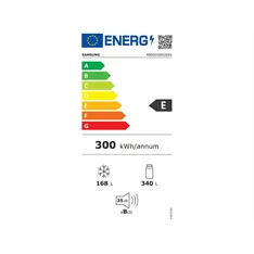 Samsung RB50DG602EB1EO alulfagyasztós, Hűtő:340L, Fagyasztó:168L, hűtőszekrény