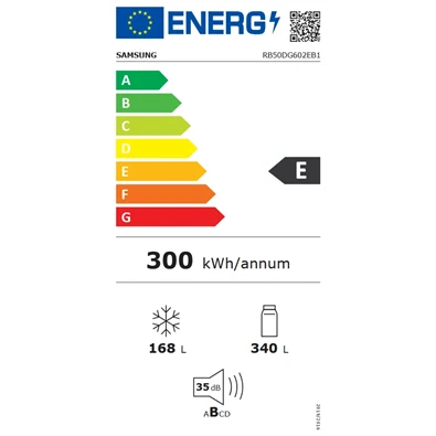 Samsung RB50DG602EB1EO alulfagyasztós, Hűtő:340L, Fagyasztó:168L, hűtőszekrény