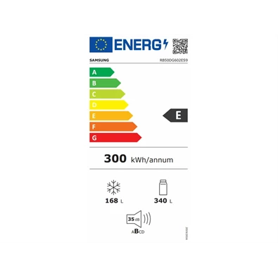 Samsung RB50DG602ES9EO alulfagyasztós, Hűtő:340L, Fagyasztó:168L, hűtőszekrény