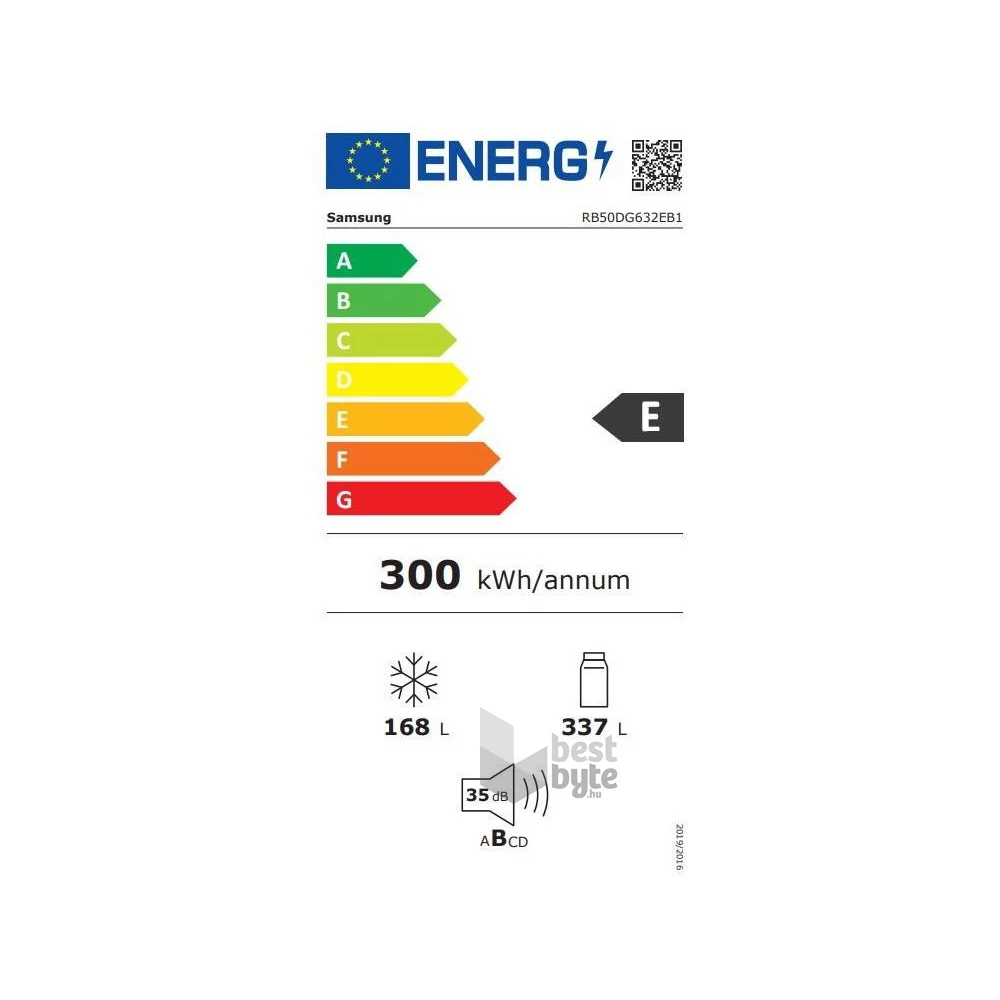 Samsung RB50DG632EB1EO alulfagyasztós, Hűtő:340L, Fagyasztó:168L, hűtőszekrény
